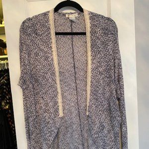 Francesca's Navy & Creme Cardigan S